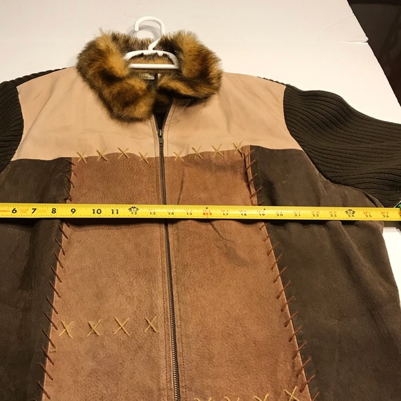 Fashion Bug Womens Brown Sz 22 Leather Jacket - Picture 6 of 7